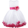 Online discount shop Australia - Kids Infant Girl Flower Petals Dress Children Bridesmaid Toddler Elegant Dress Pageant Vestido Infantil Tulle Formal Party Dress