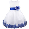 Online discount shop Australia - Kids Infant Girl Flower Petals Dress Children Bridesmaid Toddler Elegant Dress Pageant Vestido Infantil Tulle Formal Party Dress