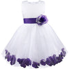 Online discount shop Australia - Kids Infant Girl Flower Petals Dress Children Bridesmaid Toddler Elegant Dress Pageant Vestido Infantil Tulle Formal Party Dress