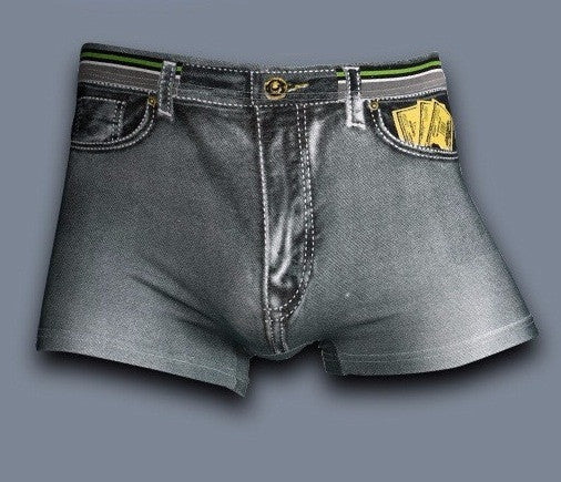 Online discount shop Australia - Men underwear Boxers New Sexy Men Print boxers Spandex Cotton underwear men cuecas Boxers Fashion Denim Men's shorts boxer