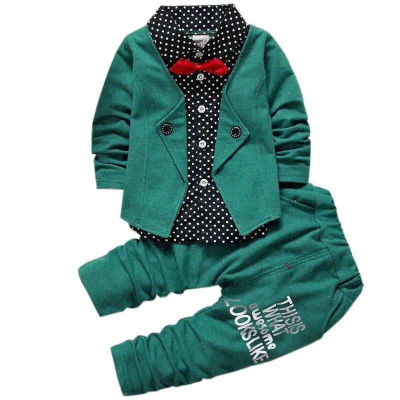 Kid Clothes Sets Spring Autumn Baby Boys Long Sleeve Gentleman Suit Children Tie Shirt Pants 2Ps Infant Clothes Christmas Outfit