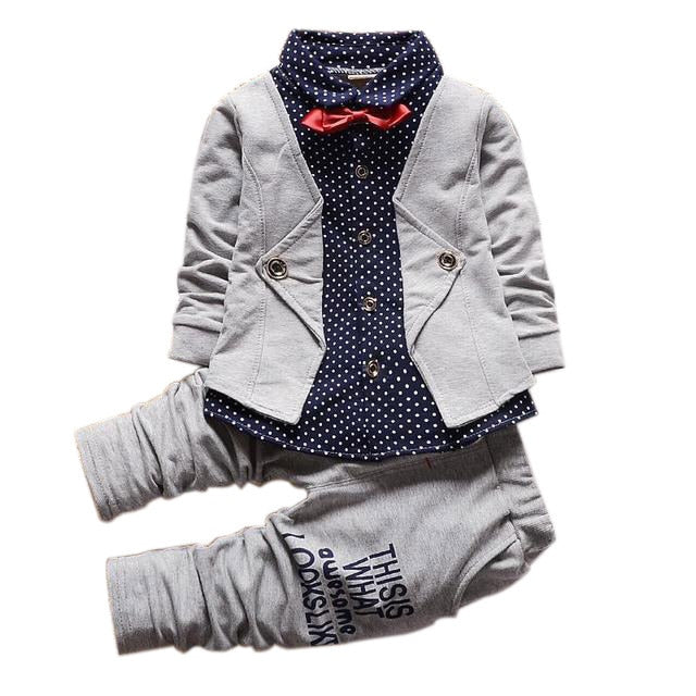 Kid Clothes Sets Spring Autumn Baby Boys Long Sleeve Gentleman Suit Children Tie Shirt Pants 2Ps Infant Clothes Christmas Outfit