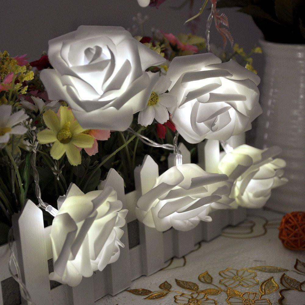 TFBC 10 LED Battery Operated Rose Flower Fairy Lights Wedding Lighting Decor