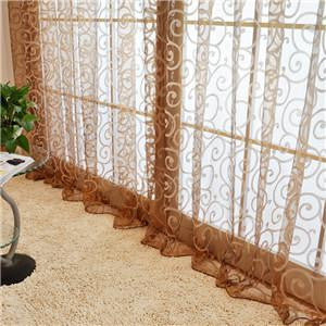 Special Pastoral Floral Tulle Voile Door Scarf Valances Drape Sheer Window Curtains