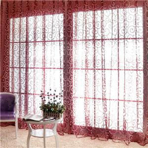 Special Pastoral Floral Tulle Voile Door Scarf Valances Drape Sheer Window Curtains