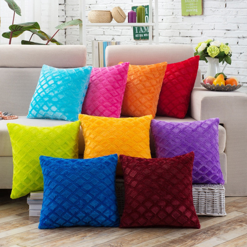 Online discount shop Australia - Home Decoration 43cm Size Square Velvet Cushion Solid Color Cover Decoration Cases