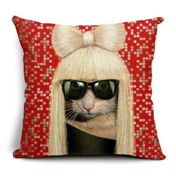 Personality Fashion Animal Creative Dog and Cat Imitate Star Show 3D decorative pillow Throw pillow covers Home