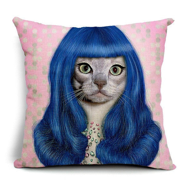 Personality Fashion Animal Creative Dog and Cat Imitate Star Show 3D decorative pillow Throw pillow covers Home