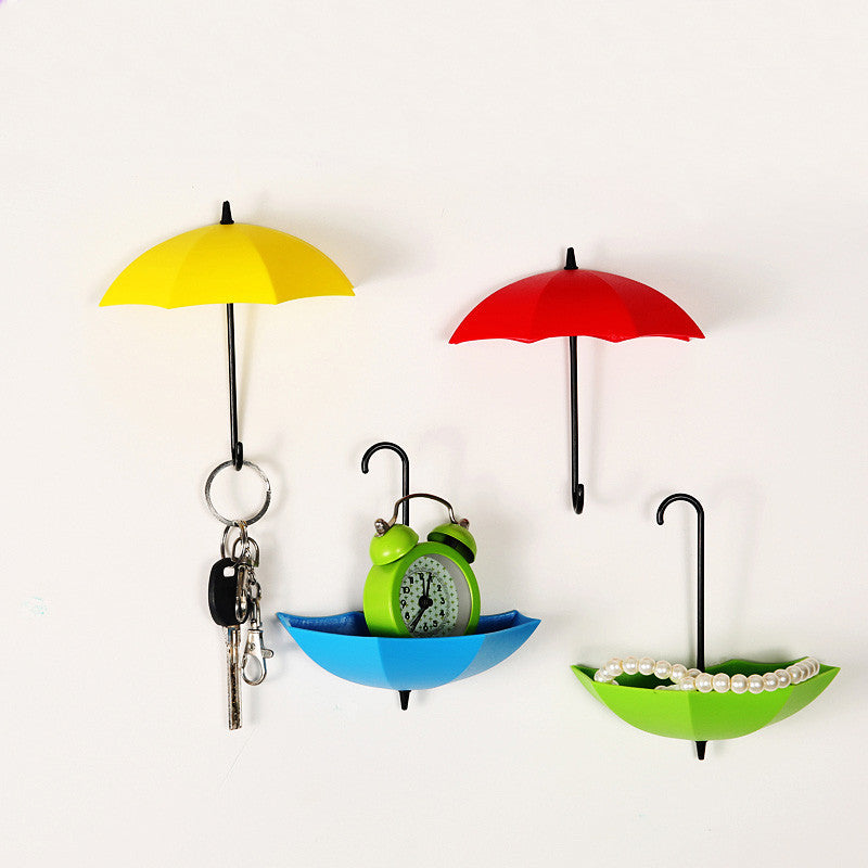 Online discount shop Australia - 3 pcs/set Umbrella Storage Hook Colorful Umbrella Shape Wall Hook Key Hair Pin Holder Home Organizer Decorative Weight Rail