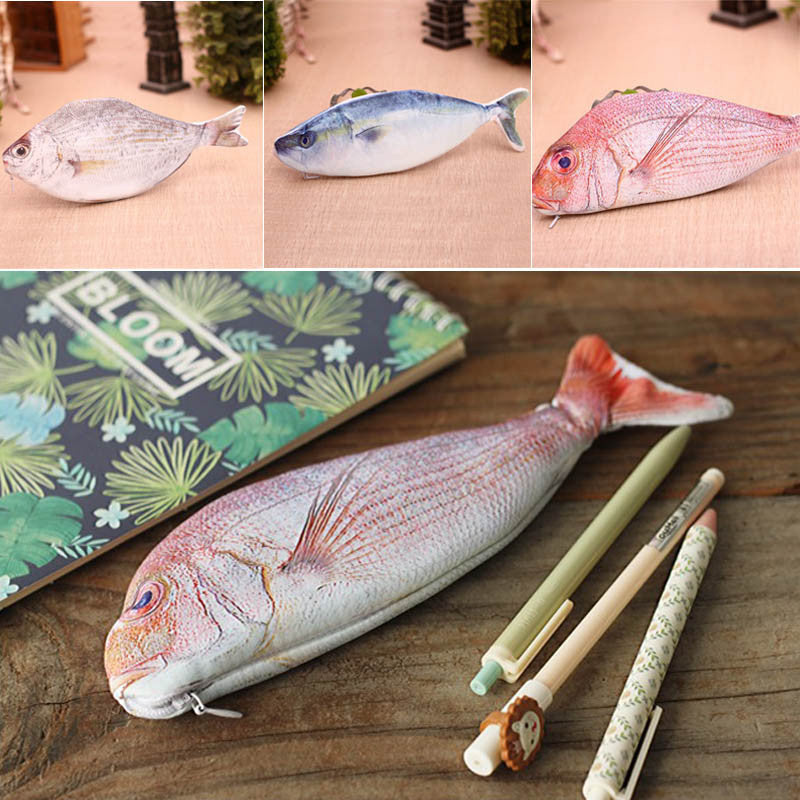 Online discount shop Australia - Fish Shape Pencil Case Pen Pencils Bag School Supplies Stationery Popular Pen Box (Random Color )