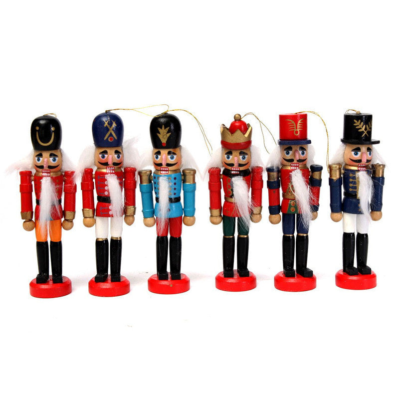 Online discount shop Australia - 6pcs Exquisite Colorful Wooden Nutcracker Handcraft for Friends Children Gifts House Office Home Decoration and Display 12cm