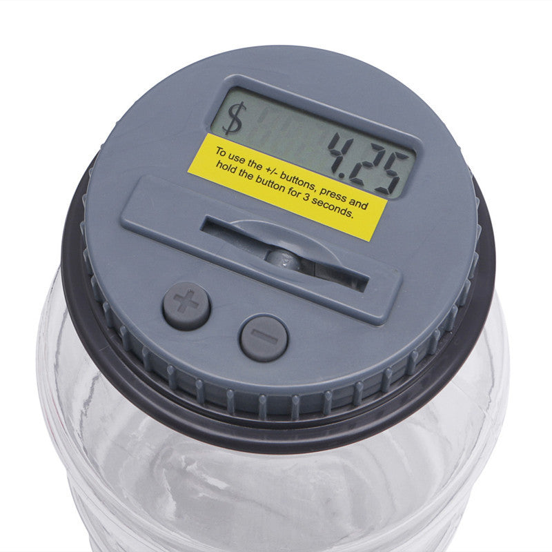 Nice 1 pc Digital Coin Saving Money Box moneybox Jar Automatic Clear E