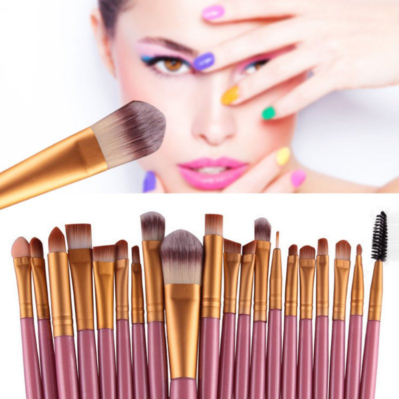 Online discount shop Australia - 20 Pcs Makeup Set Powder Foundation Eye shadow Eyeliner Lip Cosmetic Brushes Kit 15 colors Makeup Brush