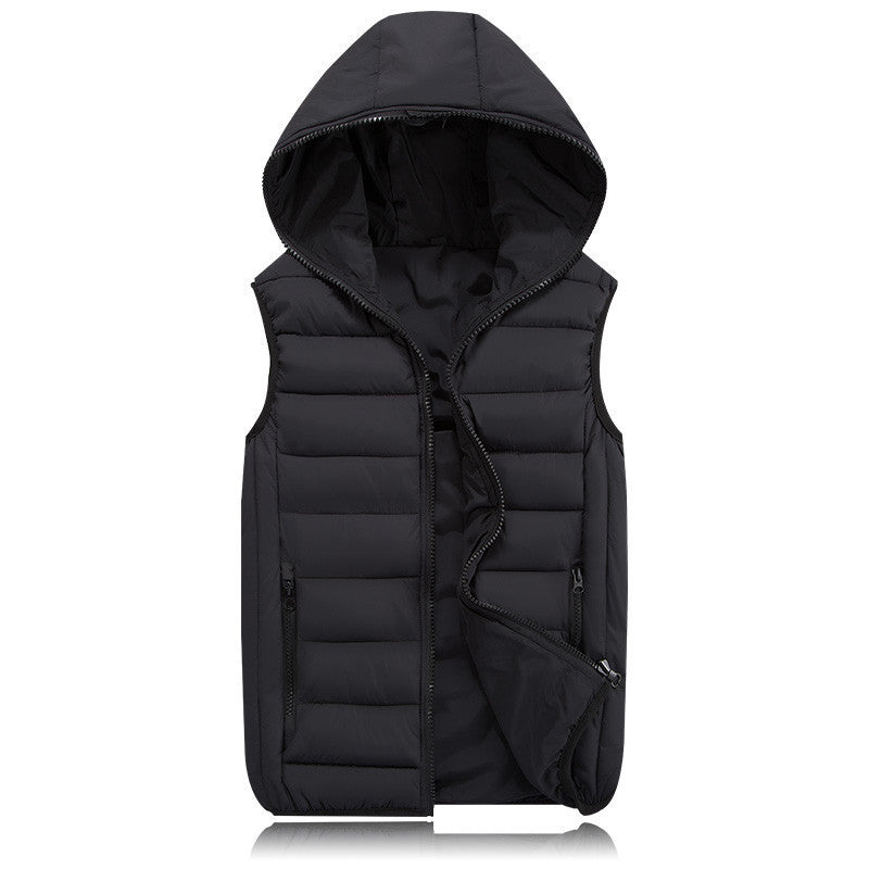 Online discount shop Australia - Fashion Men's Vest Men Brand Hooded Vest Male Fashion Cotton-Padded Waistcoat Jacket and Coat Warm Vest 3XL 2XL