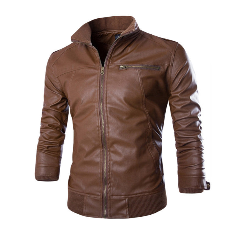 Fashion PU Leather Jacket Men Brand Mens Jackets And Coats Skinny Fit Motorcycle Jacket