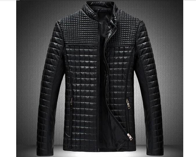 Online discount shop Australia - Men's Solid Style Fashion Male Casual PU Leather Jacket Slim Fit Solid Big Size M-5XL Coat men