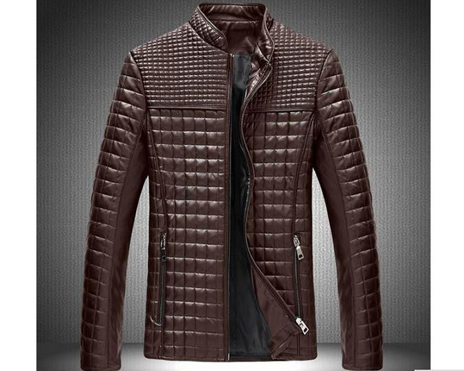 Online discount shop Australia - Men's Solid Style Fashion Male Casual PU Leather Jacket Slim Fit Solid Big Size M-5XL Coat men