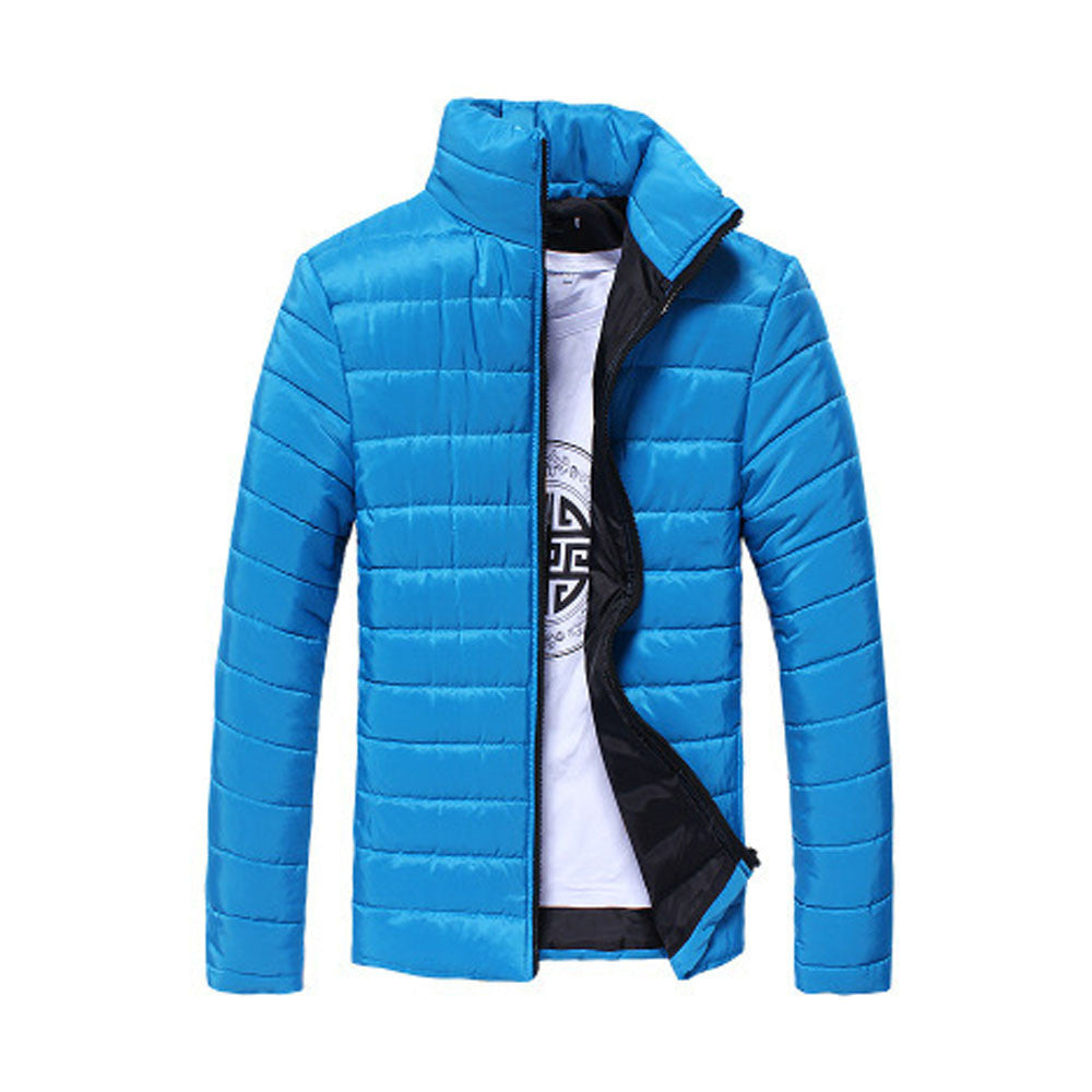 Online discount shop Australia - Jacket for Men Fashion Solid Color Down Coat Jacket Stand Collar Cotton Slim Warm Zipper Men's Jackets Park