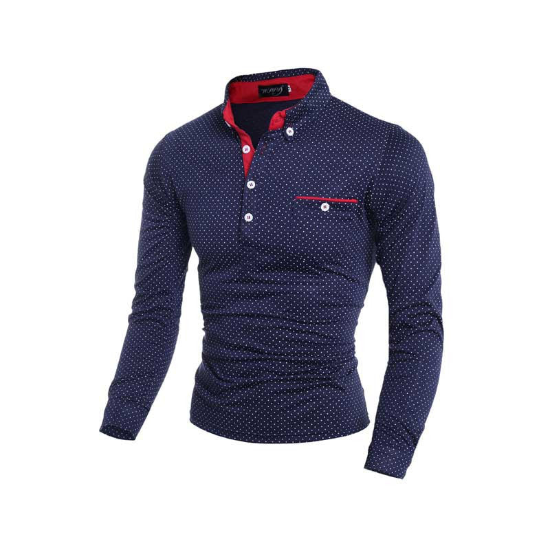 Online discount shop Australia - Black White Dot Casual Cotton T Shirt New Fashion Brand Men T Shirt Long Sleeve Men's Clothes M-XXXL