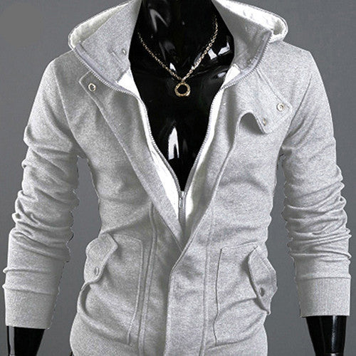Online discount shop Australia - Men's Fashion Casual Long Sleeve Slim Zipper Cardigan Hooded Hoodie Jacket Coat