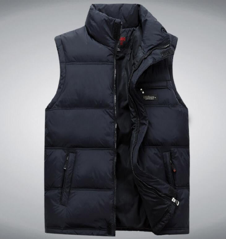 Online discount shop Australia - Middle-aged men's fall and down vest male middle-aged father loaded thick warm waistcoat vest male vest big yards