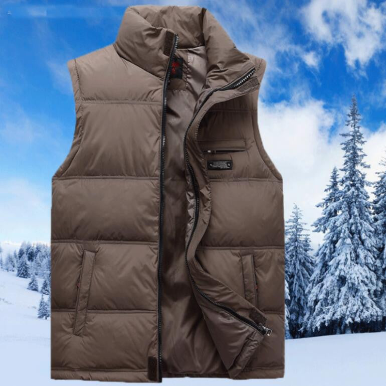 Online discount shop Australia - Middle-aged men's fall and down vest male middle-aged father loaded thick warm waistcoat vest male vest big yards