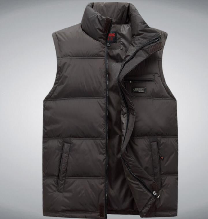 Online discount shop Australia - Middle-aged men's fall and down vest male middle-aged father loaded thick warm waistcoat vest male vest big yards