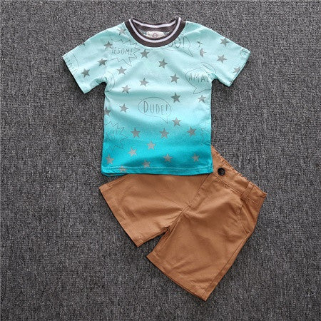 Online discount shop Australia - Fashion boys clothes set kids loose-fitting cotton plaid shirt+ pants+ belt 3 pcs minion kids clothing set retail