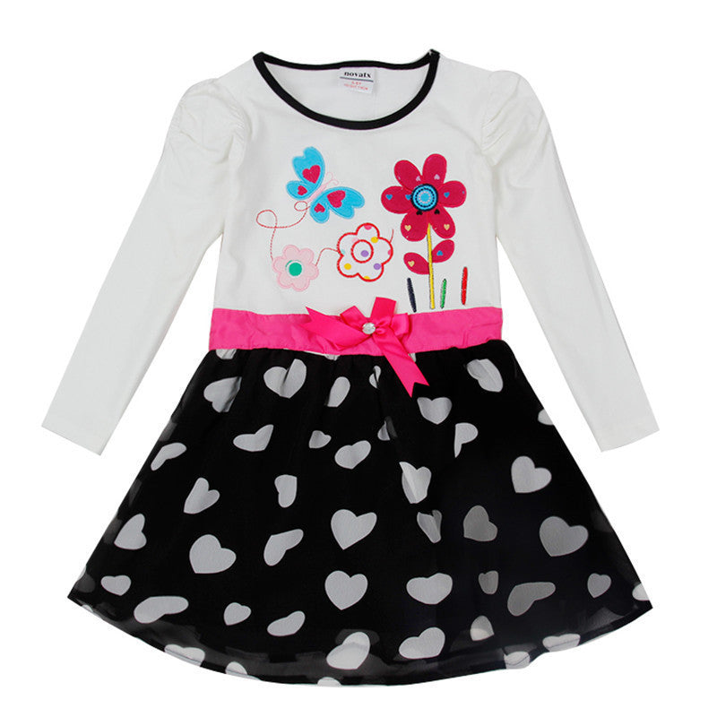 Online discount shop Australia - Girls dress two color 2-6T cartoon characters children's clothes pepa baby girl casual fashion baby frocks