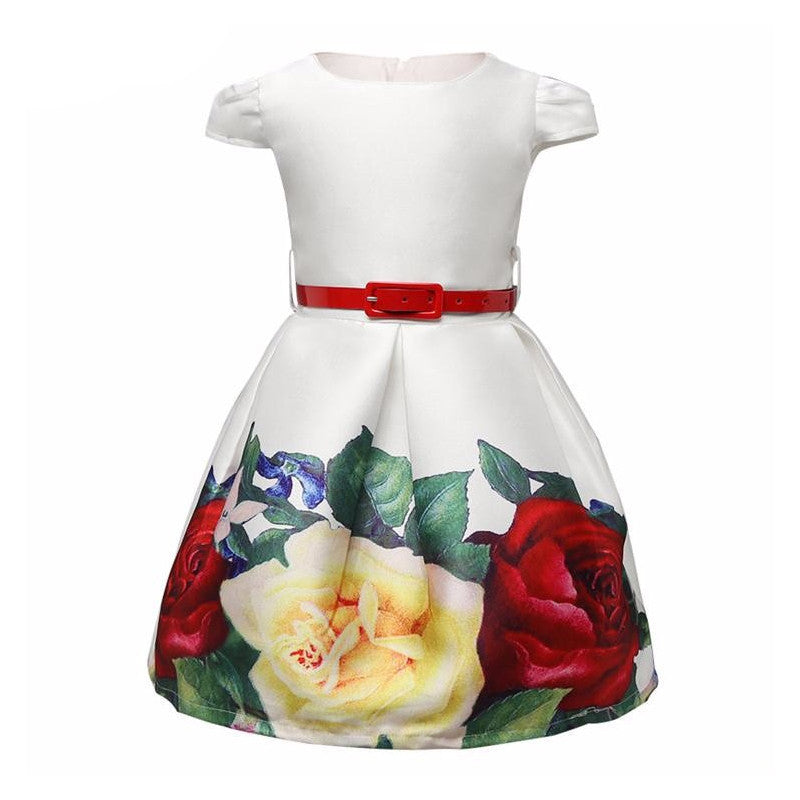 Online discount shop Australia - Baby Kids Clothes Princess Party Dresses For Girls Kids Flower Printed Dresses Size 8 Girls Formal Dress