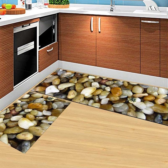 Kitchen Mat Anti-slip Modern Area Rugs Living Room Balcony Bathroom Printed Carpet Doormat Hallway Geometric Bath Mat