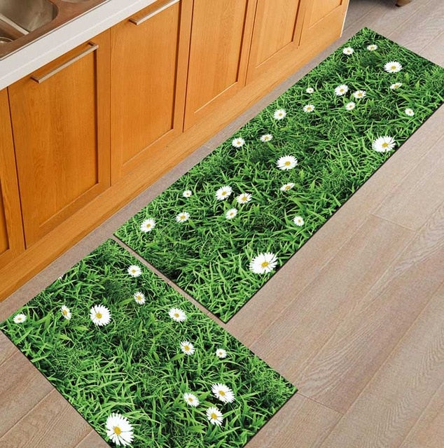 Kitchen Mat Anti-slip Modern Area Rugs Living Room Balcony Bathroom Printed Carpet Doormat Hallway Geometric Bath Mat