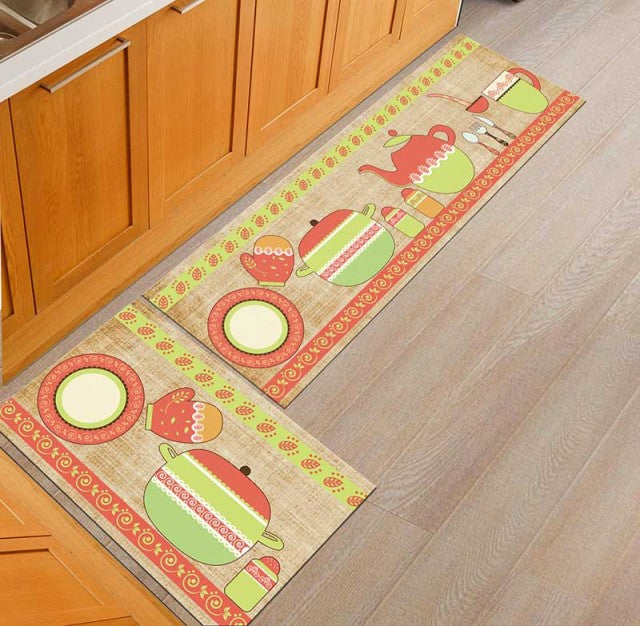 Kitchen Mat Anti-slip Modern Area Rugs Living Room Balcony Bathroom Printed Carpet Doormat Hallway Geometric Bath Mat