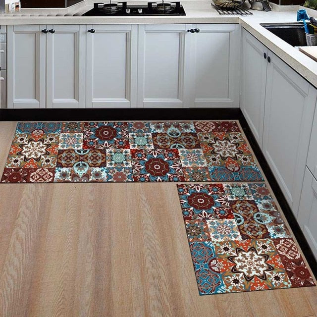 Kitchen Mat Anti-slip Modern Area Rugs Living Room Balcony Bathroom Printed Carpet Doormat Hallway Geometric Bath Mat