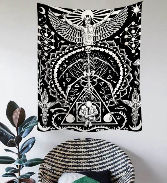 Yoga Buddha Indian Mandala Tapestry Wall Hanging Boho Decor Macrame Hippie Witchcraft