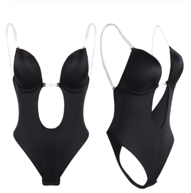 Full Bodyshaper Bra Women Deep V Convertible Bra Thong Shapewear Backl Full Bodyshaper Bra Women Deep V Convertible Bra Thong Shapewear Backl
