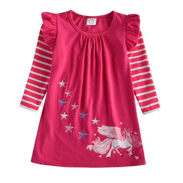 Girls Winter Dress Kids Sequin Dress Girls Heart Design Dresses For Girls Children Long Sleeve Cotton Kids