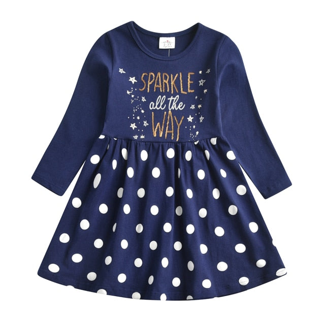 Girls Winter Dress Kids Sequin Dress Girls Heart Design Dresses For Girls Children Long Sleeve Cotton Kids