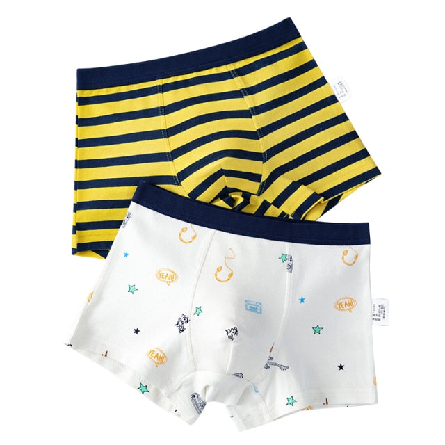 Boys Boxer Underwear for Kids Striped Navy Blue Cotton Underpanties Bottoms Boys Clothes