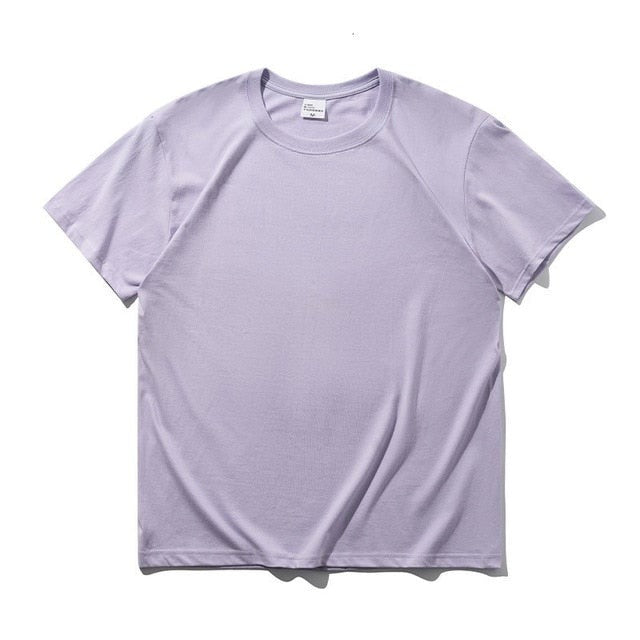 Combed Cotton Short Sleeve T-shirt Men Summer Casual Tshirt Women Basic Harajuku Soft T Shirt Tops Tee