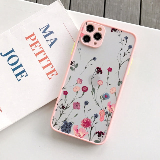 Hand Painted Phone Case For iphone X XS MAX XR Flower Cover Hard Shockproof Case For iPhone 6s 7 8 Plus SE 2 13 12 11 pro MAX