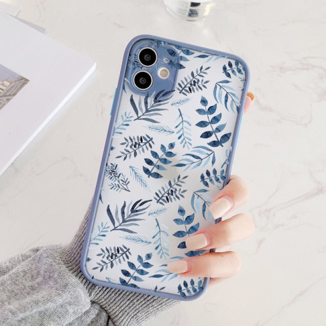 Hand Painted Phone Case For iphone X XS MAX XR Flower Cover Hard Shockproof 6s 7 8 Plus SE 2 13 12 11 pro MAX