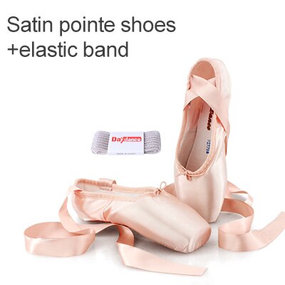 Black Satin Ballet Pointe Shoes Ladies Professional Ballet Shoes Girls Women Ballerina Shoes With Ribbons