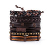 Retro Multi-layer Leather Bracelets For Man Wooden Beads Bracelet Handmade Owl Anchor Infinty Charm Bracelet Wrap Jewel