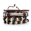 Retro Multi-layer Leather Bracelets For Man Wooden Beads Bracelet Handmade Owl Anchor Infinty Charm Bracelet Wrap Jewel