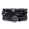 Retro Multi-layer Leather Bracelets For Man Wooden Beads Bracelet Handmade Owl Anchor Infinty Charm Bracelet Wrap Jewel