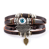 Retro Multi-layer Leather Bracelets For Man Wooden Beads Bracelet Handmade Owl Anchor Infinty Charm Bracelet Wrap Jewel