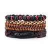 Retro Multi-layer Leather Bracelets For Man Wooden Beads Bracelet Handmade Owl Anchor Infinty Charm Bracelet Wrap Jewel