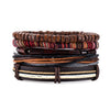 Retro Multi-layer Leather Bracelets For Man Wooden Beads Bracelet Handmade Owl Anchor Infinty Charm Bracelet Wrap Jewel