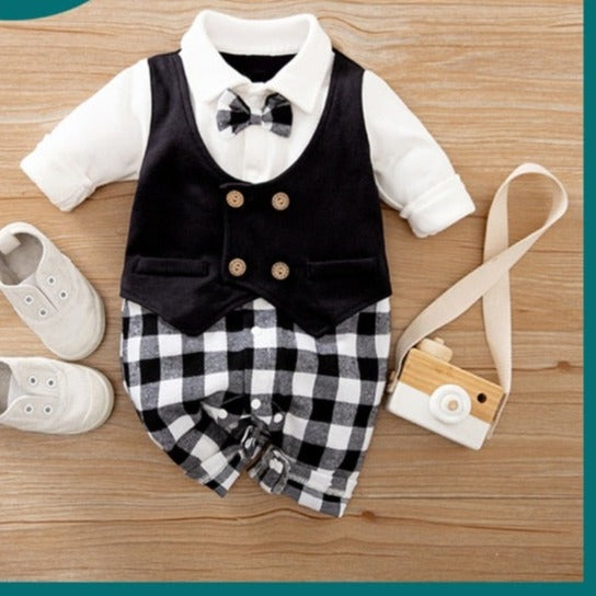 Baby Boy Romper Kids Summer Spring 0-24M Age Infant Gentleman Toddler Newborn Outfits Baby Girls Clothes